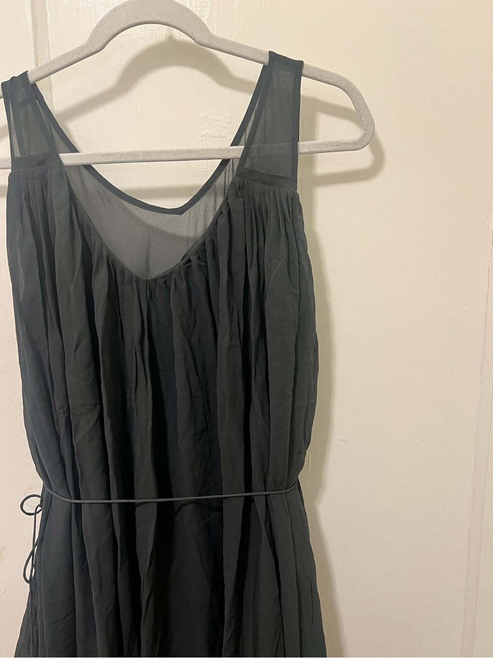 Eileen Fisher Dark Grey Midi Dress 100% Silk